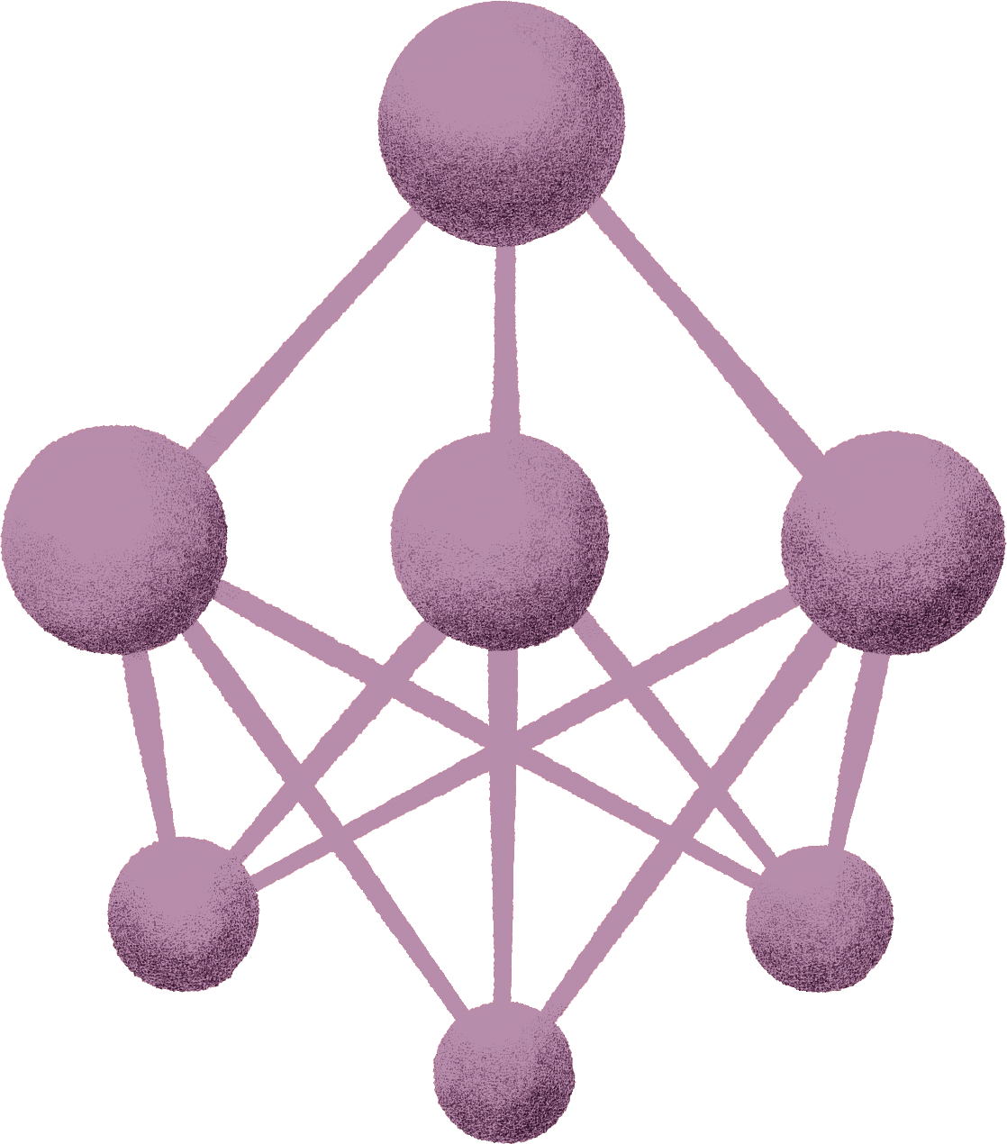 Six spheres with lines connecting them